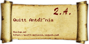 Quitt Antónia névjegykártya